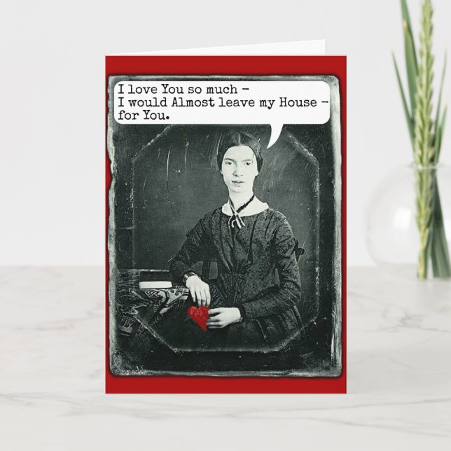 Cartes Pour Fêtes Annuelles Drôle poète Emily Dickinson Saint-Valentin (Devant)