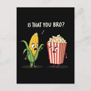 Cartes Pour Fêtes Annuelles Drôle Popcorn Cute Kawaii Style Popped Pop Corn
