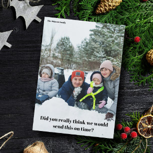Cartes Pour Fêtes Annuelles Drôle Procrastination familiale de Noël Belated