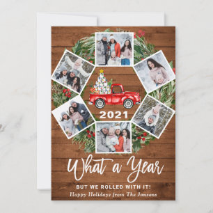 Cartes Pour Fêtes Annuelles Drôle Quelle année Camion rouge Noël 6 PHOTO