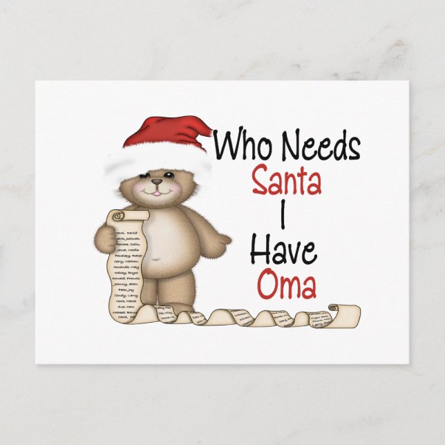 Cartes Pour Fêtes Annuelles Drôle qui a besoin de Père Noël Oma (Devant)
