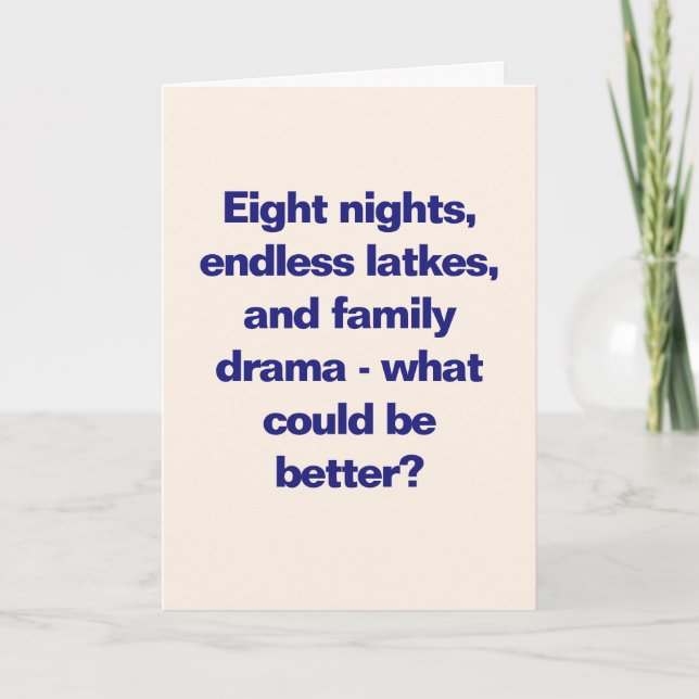 Cartes Pour Fêtes Annuelles Drôle Quote Famille Hanoukka Sassy Blue Custom (Devant)