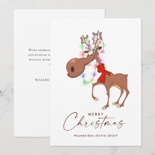 Cartes Pour Fêtes Annuelles Drôle Reindeer Joyeux Noël Accueil d'entreprise
