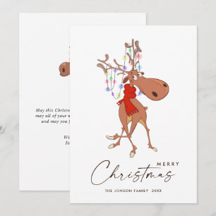 Cartes Pour Fêtes Annuelles Drôle Reindeer Joyeux voeux de Noël