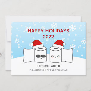 Cartes Pour Fêtes Annuelles Drôle Rouler Avec It Toilet Papier Couple