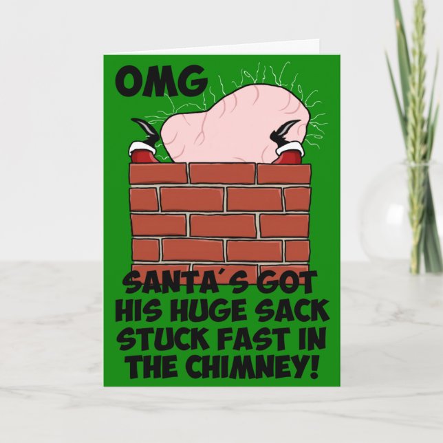 Cartes Pour Fêtes Annuelles Drôle, rude Père Noël (Devant)