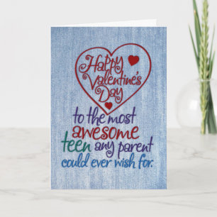 Cartes Pour Fêtes Annuelles Drôle Saint Valentin à l'Ado de Parent