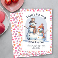 Drôle Saint Valentin Snowman mieux que vous mignon