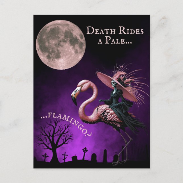 Cartes Pour Fêtes Annuelles Drôle Sorcière Halloween Pleine lune Graveyard (Devant)
