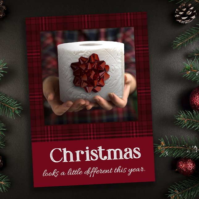 Cartes Pour Fêtes Annuelles Drôle Toilette Papier Cadeau Covid Noël (Créateur téléchargé)