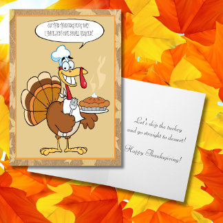 Cartes Pour Fêtes Annuelles Drôle tourte de Bon thanksgiving de Turquie