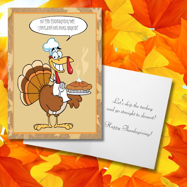 Cartes Pour Fêtes Annuelles Drôle tourte de Bon thanksgiving de Turquie (Créateur téléchargé)