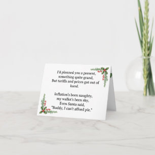 Cartes Pour Fêtes Annuelles Drôle Triste Pas de Cadeau à Cause des Droits de D