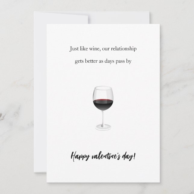 Cartes Pour Fêtes Annuelles Drôle vin valentine romantique couple retour photo (Devant)