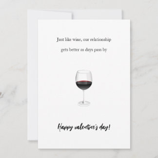 Cartes Pour Fêtes Annuelles Drôle vin valentine romantique couple retour photo