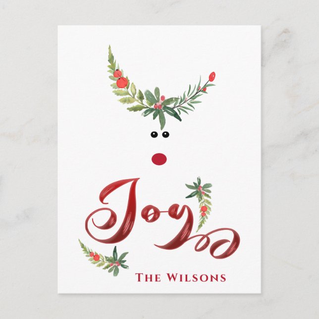 Cartes Pour Fêtes Annuelles Drôle whimsy saint renne joie non photo Vacances (Devant)