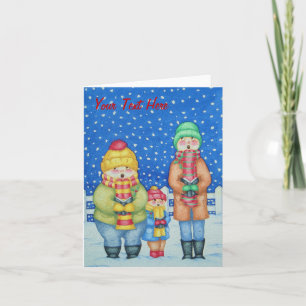 Cartes Pour Fêtes Annuelles drôles chanteurs de carol chantant la scène de nei