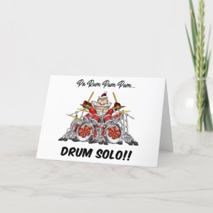 Cartes Pour Fêtes Annuelles Drummer amusant Père Noël Christmas Rock & Roll Dr