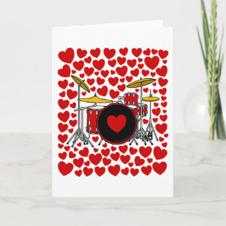 Cartes Pour Fêtes Annuelles Drums Hearts Drummer Valentines Anniversary Card