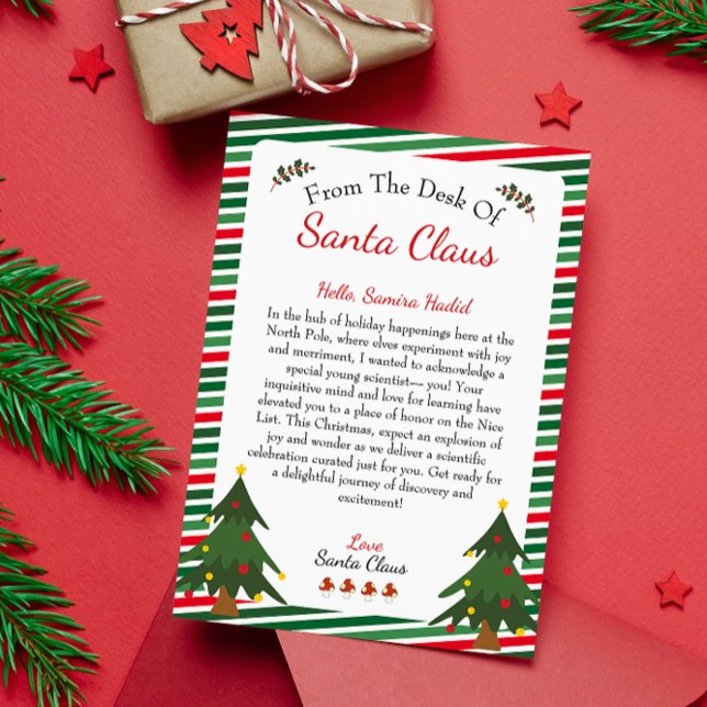 Cartes Pour Fêtes Annuelles Du bureau du Père Noël | Lettre de Noël (Créateur téléchargé)