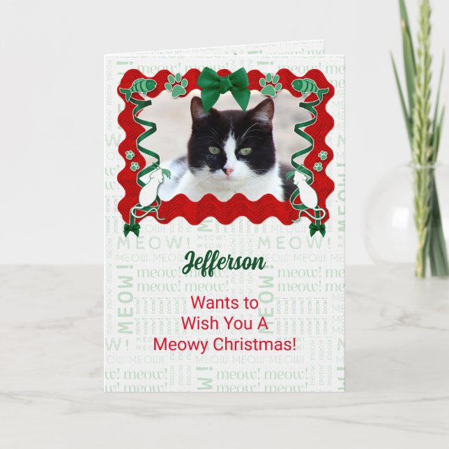 Cartes Pour Fêtes Annuelles Du chat Photo Fête personnalisée Noël (Devant)