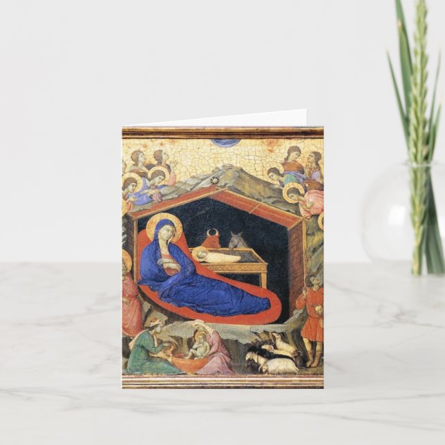 Cartes Pour Fêtes Annuelles Duccio Nativity, (Devant)