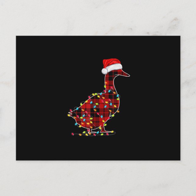 Cartes Pour Fêtes Annuelles Duck Christmas Light Red Plaid Correspond (Devant)