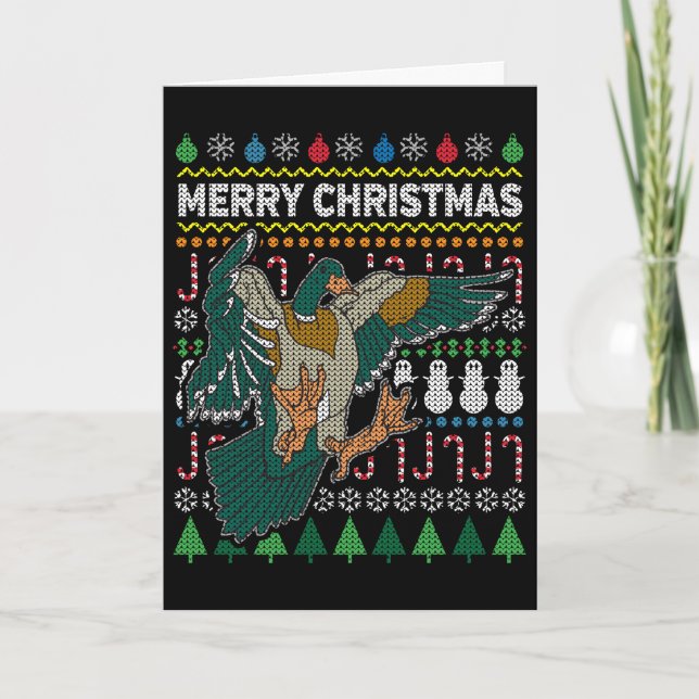 Cartes Pour Fêtes Annuelles Duck Ugly Christmas Sweat Wildlife Series (Devant)