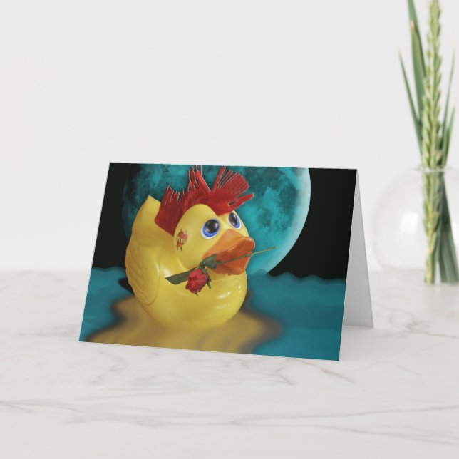 Cartes Pour Fêtes Annuelles Ducky Rose ! (Blank) (Devant)