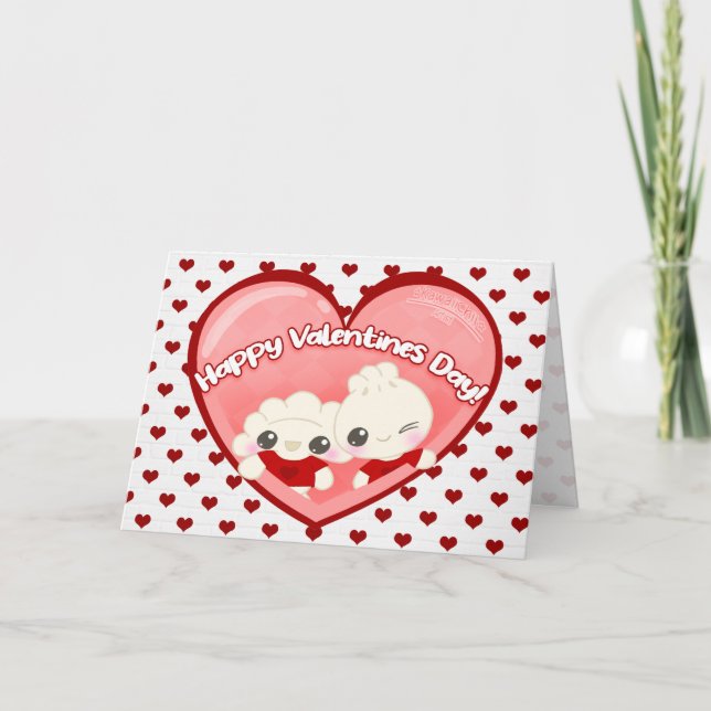 Cartes Pour Fêtes Annuelles Dumplings de la Saint-Valentin  (Devant)