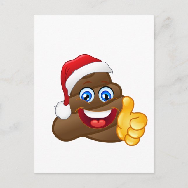 Cartes Pour Fêtes Annuelles Dunette brillante farfelue Emoji de Père Noël (Devant)