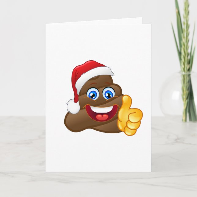Cartes Pour Fêtes Annuelles Dunette brillante farfelue Emoji de Père Noël (Devant)