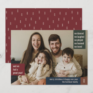 Cartes Pour Fêtes Annuelles Earthy Color Block 1 Photo Full Bleed Christmas 