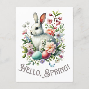 Cartes Pour Fêtes Annuelles Easter Aquarelle Lapin & Oeufs