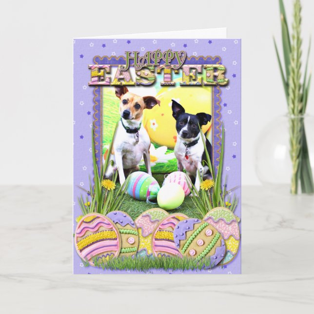 Cartes Pour Fêtes Annuelles Easter Fox Terrier (Devant)