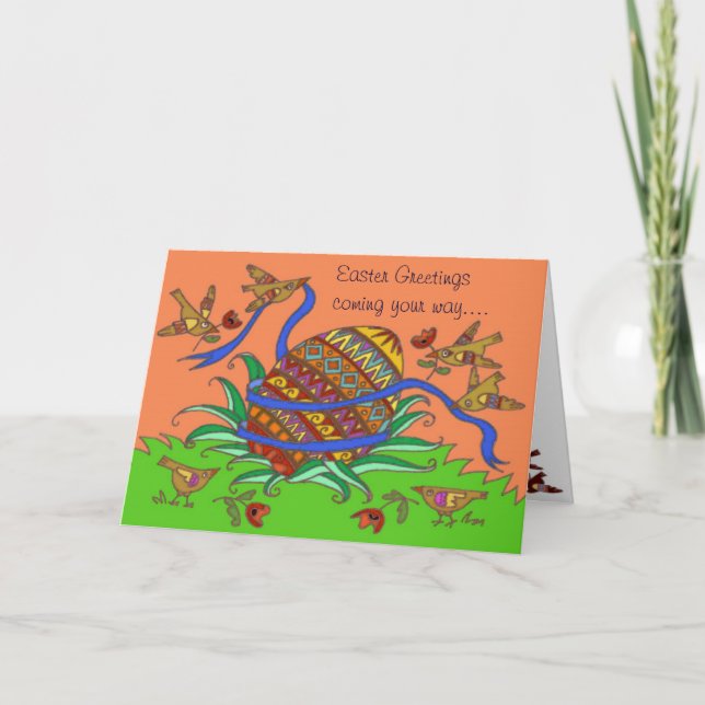Cartes Pour Fêtes Annuelles Easter Greetings Ukrainian Folk (Devant)