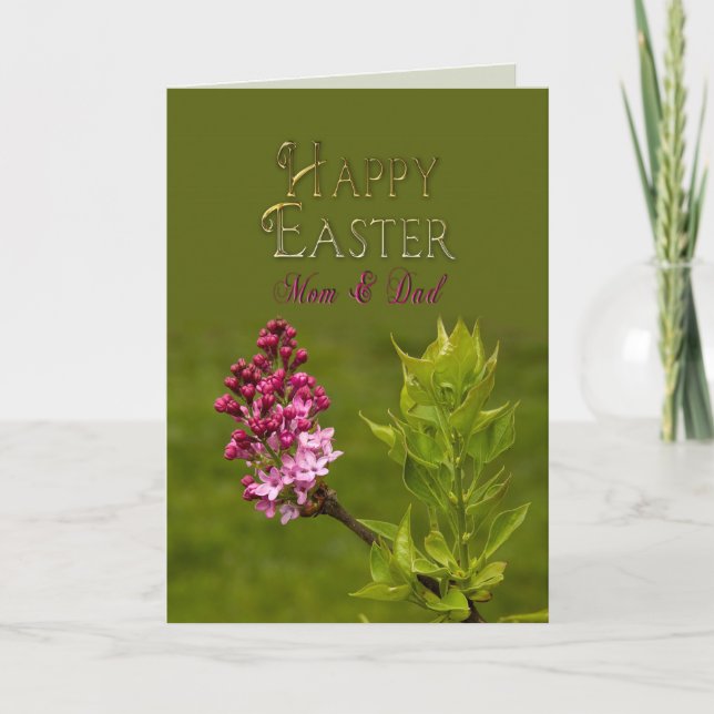 CARTES POUR FÊTES ANNUELLES EASTER - MOM & DAD - LILACS (Devant)