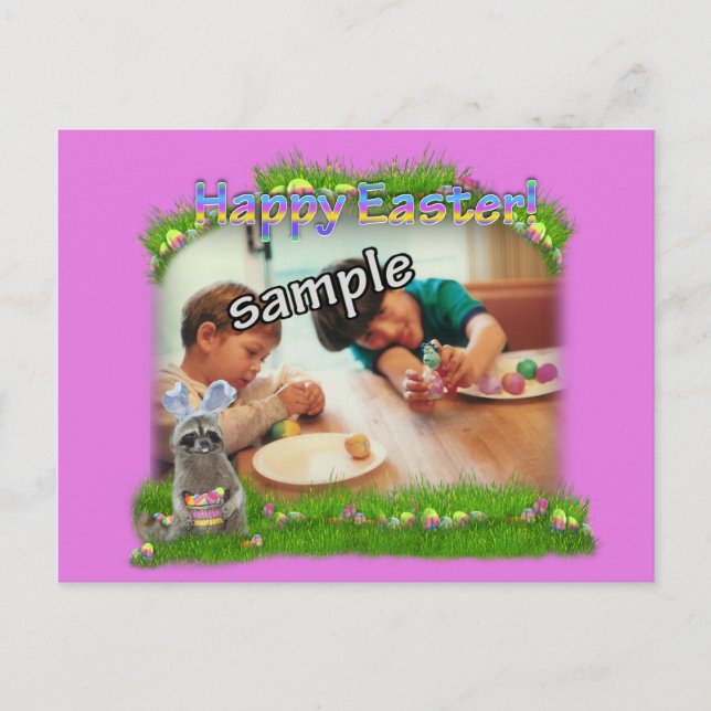 Cartes Pour Fêtes Annuelles Easter Raccoon Bandit Photo Frame (Devant)