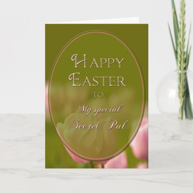 CARTES POUR FÊTES ANNUELLES EASTER - SECRET PAL - TULIPS (Devant)