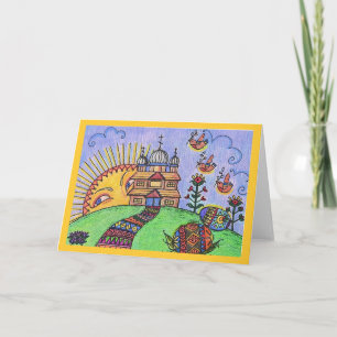 Cartes Pour Fêtes Annuelles Easter Sunrise Ukrainian Folk Art