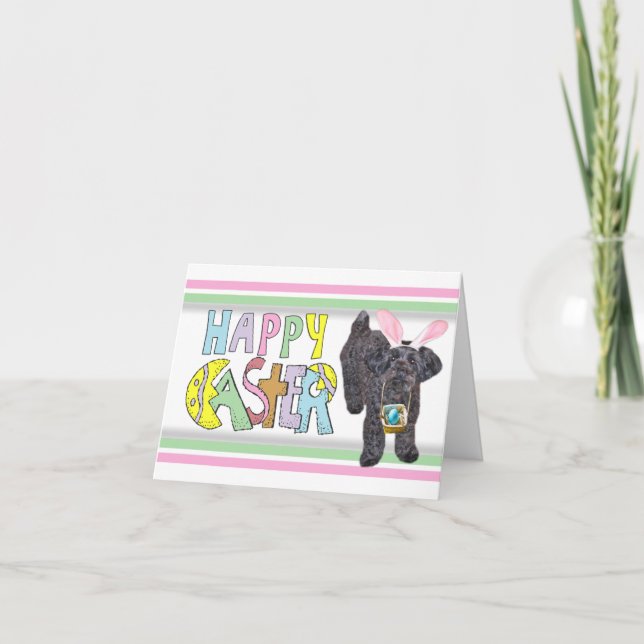Cartes Pour Fêtes Annuelles Easter YorkiePoo - Yorkshire Terrier Poodle Mix (Devant)