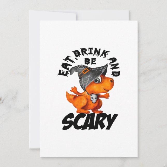 Cartes Pour Fêtes Annuelles Eat Drink And Be Scared Funny Quote (Devant)