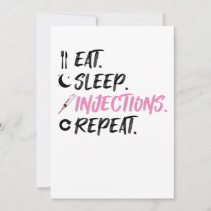 Cartes Pour Fêtes Annuelles Eat Sleep Injections Repeat Nurse Inject