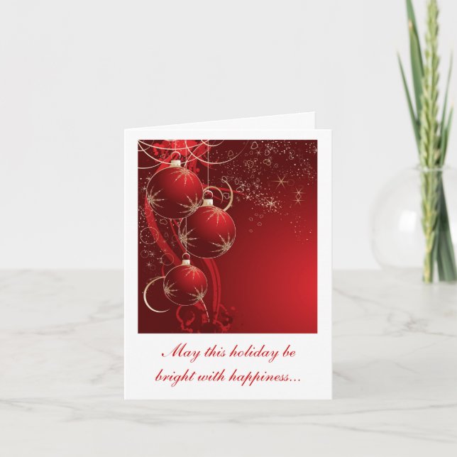 Cartes Pour Fêtes Annuelles Éblouissant Trimminations D'Arbre, (Devant)