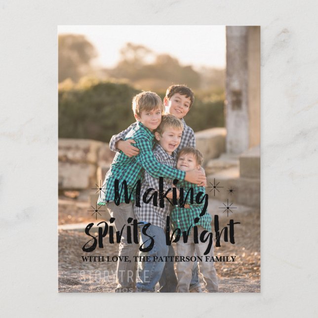 Cartes Pour Fêtes Annuelles Ebony Starry Fabriquer des esprits brillants Photo (Devant)