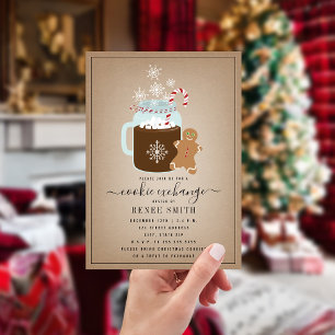 Cartes Pour Fêtes Annuelles Échange de biscuits de Noël au pain d'épice