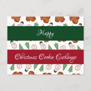 Cartes Pour Fêtes Annuelles Échange de biscuits de Noël pain d'épices vert rou