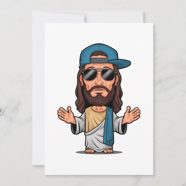 Cartes Pour Fêtes Annuelles Échange de dessins de Jésus (Devant)