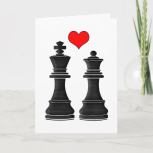 Cartes Pour Fêtes Annuelles Échecs Roi et Reine avec amour Saint Valentin