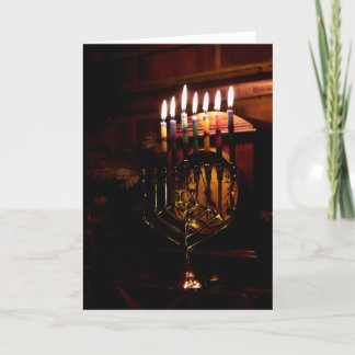 Cartes Pour Fêtes Annuelles Éclairage de la Menorah